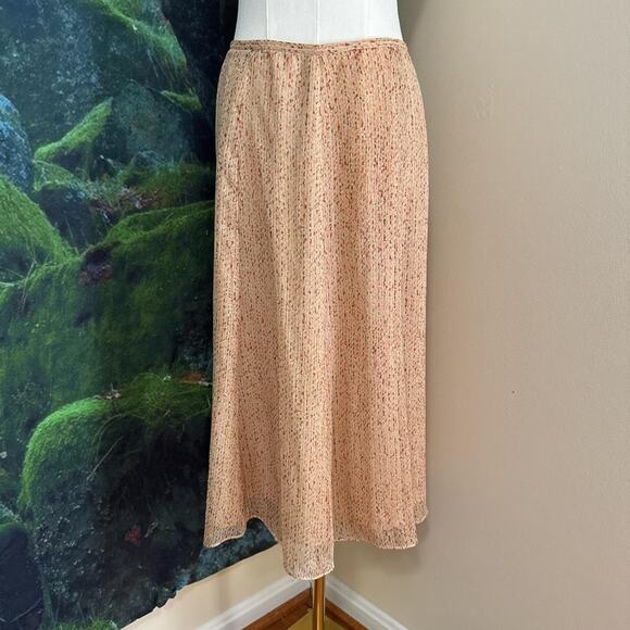 vintage silk midi slip skirt neutral metallic speckled y2k - Picture 1 of 6
